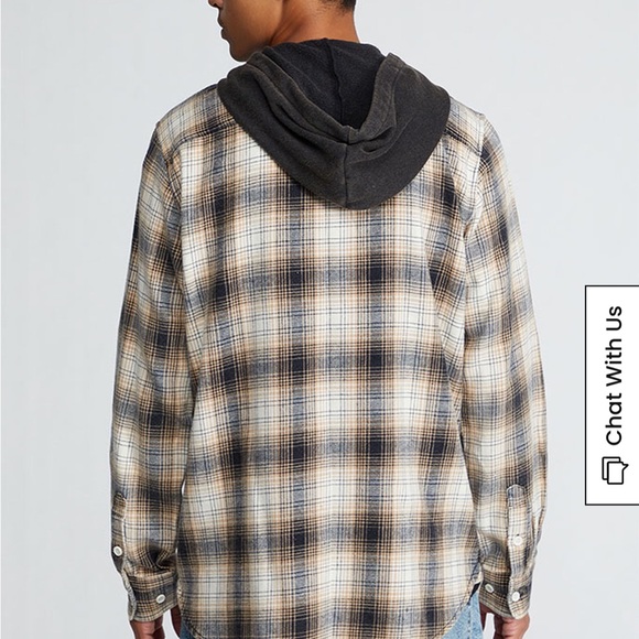 PacSun Lumber Plaid Long Sleeve Hooded Shirt - Picture 4 of 13